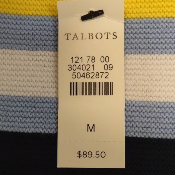 Talbots Pima Cotton 3/4 Button Sleeve Sweater Medium blue - Picture 5 of 10